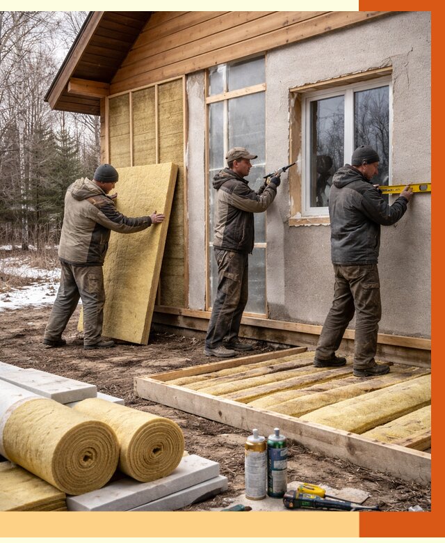 Утепление дачного дома в Сосновоборске от 4914 руб/м2 — недорого | ТепломастерСсб
