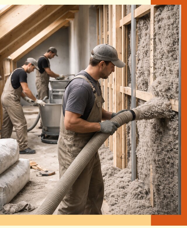 Утепление таунхауса эковатой в Сосновоборске от 2276 руб./м² — монтаж и задувка | ТепломастерСсб