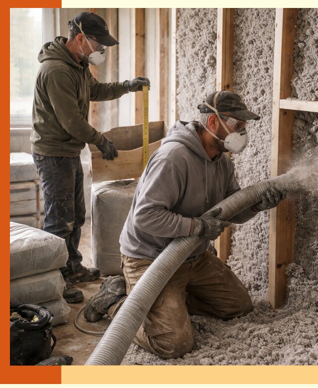 Утепление таунхауса эковатой в Сосновоборске для максимально теплых стен