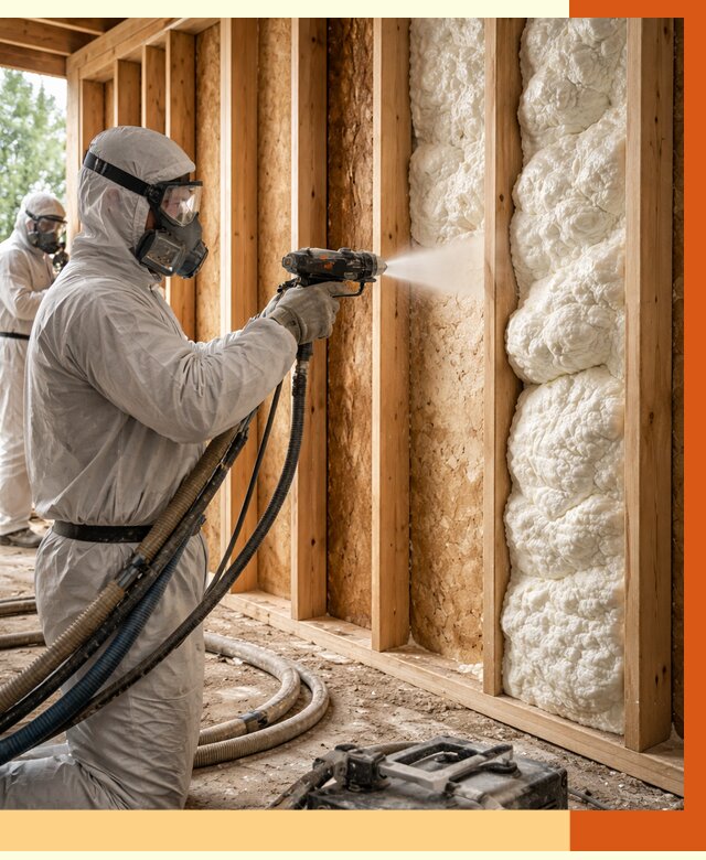 Утепление каркасного дома ППУ в Сосновоборске от 2897 руб./м2 — работа под ключ | ТепломастерСсб