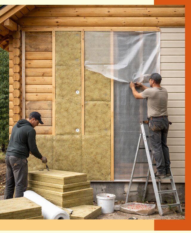 Утепление дома из бруса в Сосновоборске от 3879 руб./м2 — работы под ключ | ТепломастерСсб