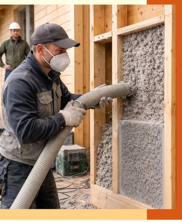 Утепление дома из бруса эковатой в Сосновоборске от 1914 руб/м2 | ТепломастерСсб