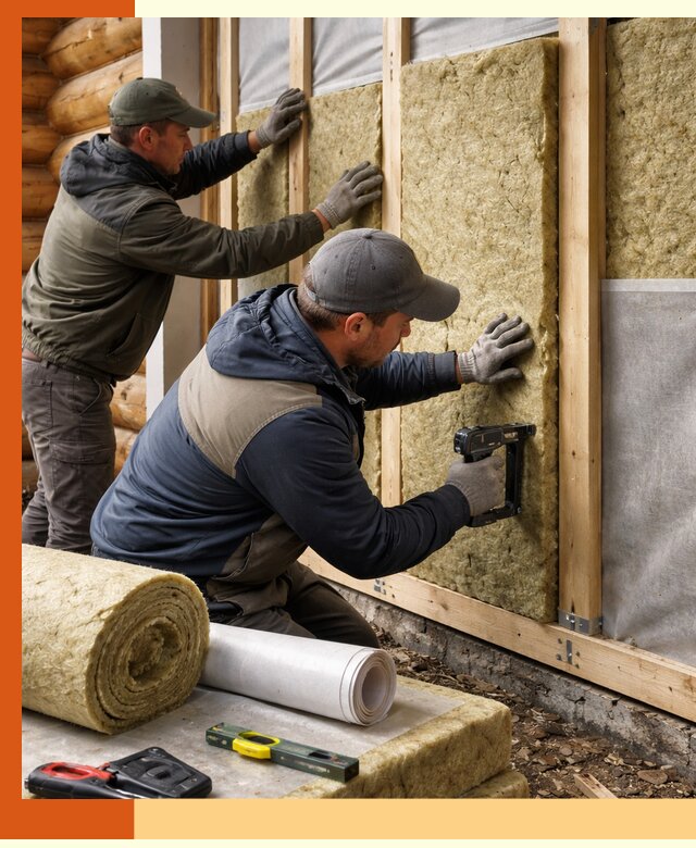 Утепление бревенчатого дома под ключ в Сосновоборске