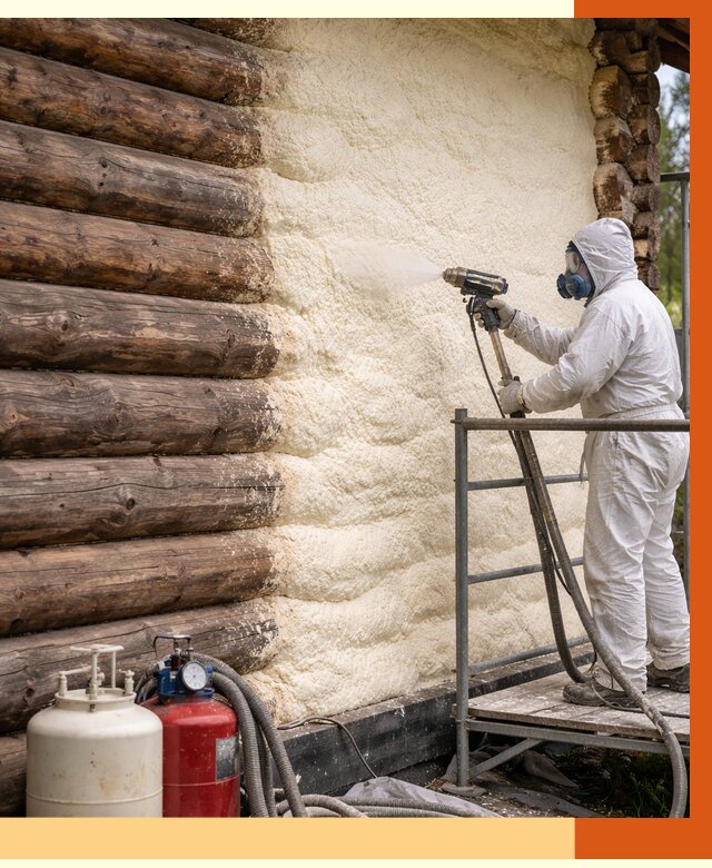 Утепление бревенчатого дома ППУ в Сосновоборске под ключ от 6466 руб. | ТепломастерСсб