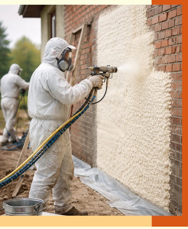 Утепление кирпичного дома ППУ в Сосновоборске под ключ от 6724 руб. | ТепломастерСсб