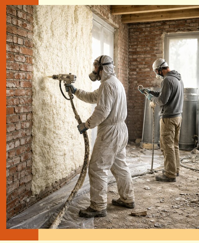 Утепление кирпичного дома пенополиуретаном в Сосновоборске