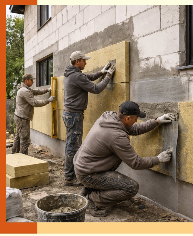 Утепление дома из газобетона в Сосновоборске качественно и долговечно