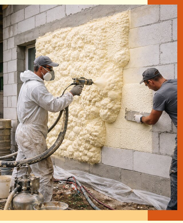 Утепление дома из газобетона ППУ в Сосновоборске от 4966 руб./м² под ключ | ТепломастерСсб