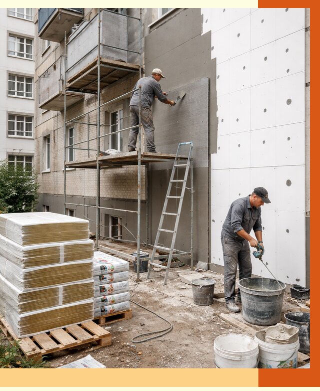 Утепление квартиры снаружи в Сосновоборске от 6362 руб/м2 под ключ | ТепломастерСсб