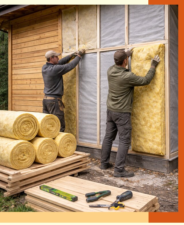 Утепление бани снаружи в Сосновоборске от 87933 руб. под ключ | ТепломастерСсб