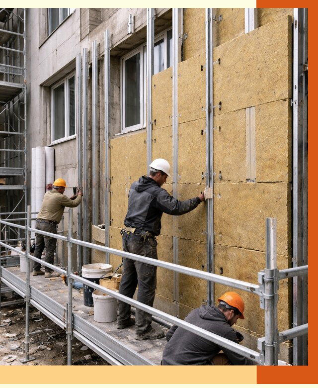 Утепление вентилируемого фасада в Сосновоборске от 5793 руб/м2 — монтаж и утепление вентфасад | ТепломастерСсб