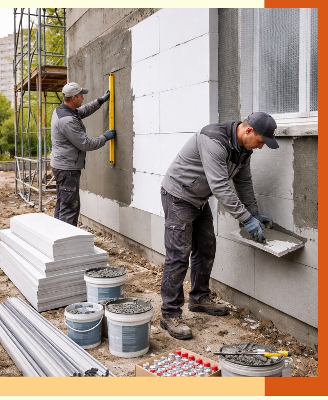 Утепление фасада и стен снаружи в Сосновоборске от 4345 руб. | ТепломастерСсб