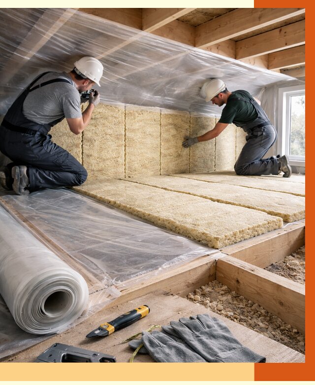 Утепление перекрытий в Сосновоборске от 2948 руб/м2 — утепление межэтажных и чердачных | ТепломастерСсб