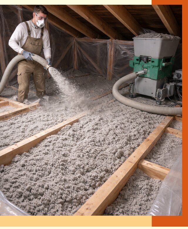 Утепление чердака эковатой в Сосновоборске от 1500 руб/м2 — заказать у ТепломастерСсб