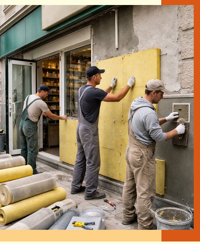 Утепление магазина в Сосновоборске от 4655 руб/м2 — цена, стены и снаружи | ТепломастерСсб