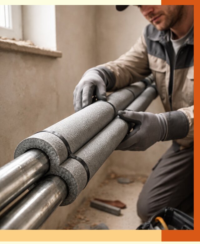 Утепление труб отопления в Сосновоборске от 2948 руб. за м² — услуги под ключ | ТепломастерСсб