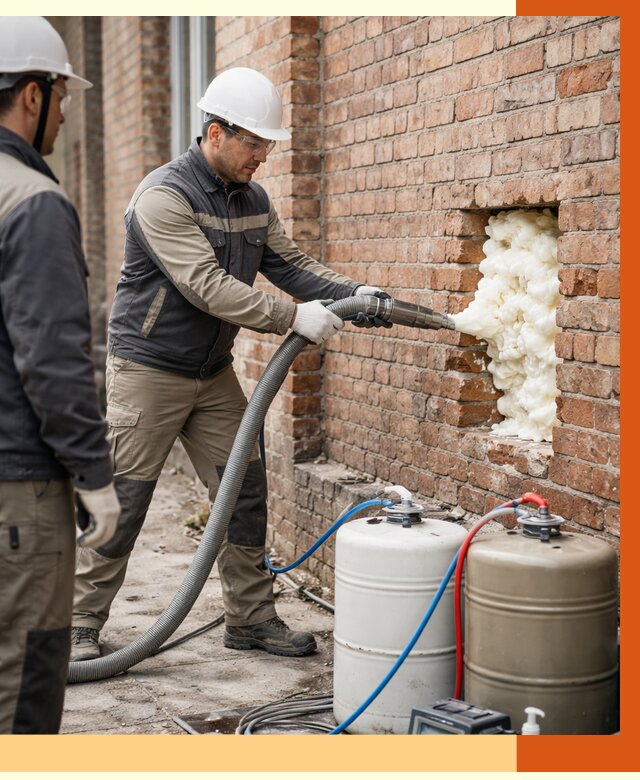 Заливка ППУ в пустоты кирпичной стены в Сосновоборске от 2845 руб. | ТепломастерСсб