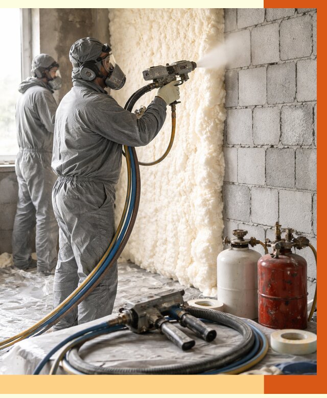 Утепление блочной стены ППУ в Сосновоборске от 4397 руб./м² — ТепломастерСсб