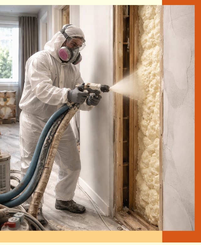 Межстеновое утепление ППУ в Сосновоборске от 2845 руб/м2 — межстенное утепление под ключ | ТепломастерСсб