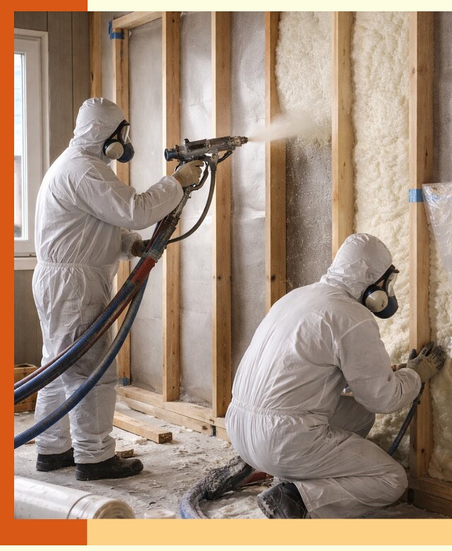 Утепление каркасной стены ППУ в Сосновоборске для домов и коттеджей