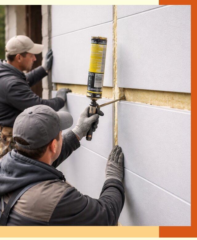 Утепление сэндвич панелей ППУ в Сосновоборске от 4345 руб. за м2 | ТепломастерСсб