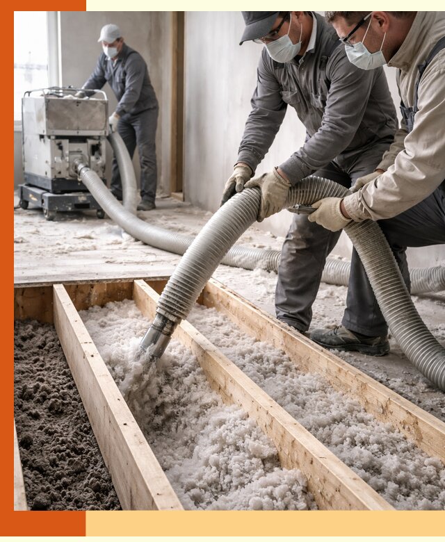 Заполнение полостей межэтажного перекрытия в Сосновоборске эффективно и герметично