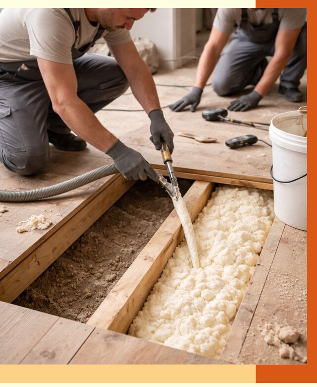 Заполнение пустот пола в Сосновоборске от 2793 руб. — утепление пустот пола под ключ | ТепломастерСсб