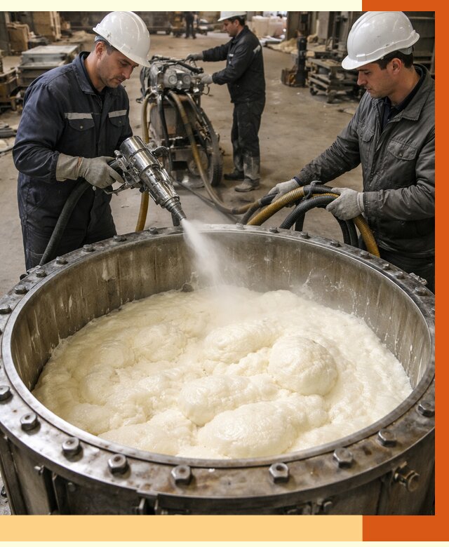 Заливка ППУ в емкости в Сосновоборске от 7500 руб. — утепление емкости под ключ | ТепломастерСсб