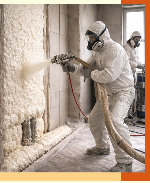 Напыление пенополиуретана в Сосновоборске от 7759 руб./м2 — услуги и монтаж ППУ | ТепломастерСсб