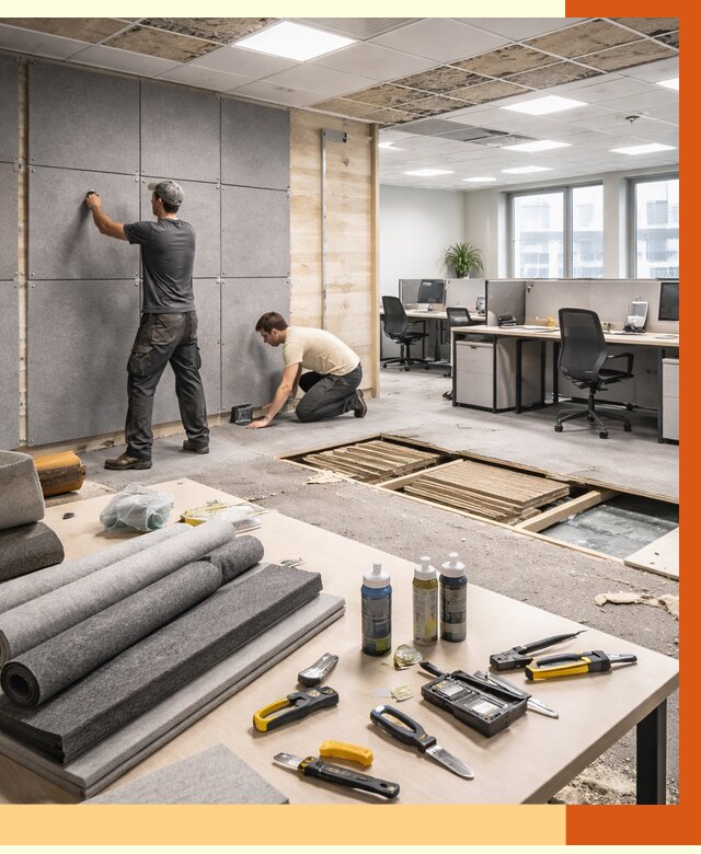 Профессиональная шумоизоляция офиса в Сосновоборске от 6983 руб. за м2 | ТепломастерСсб