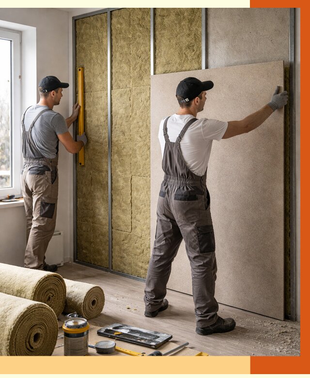 Шумоизоляция стен в Сосновоборске от 4655 руб/м2 — звукоизоляция стен под ключ | ТепломастерСсб