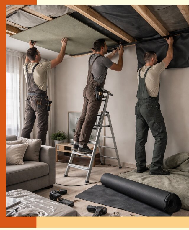 Шумоизоляция потолка в Сосновоборске — профессиональное устранение шумов