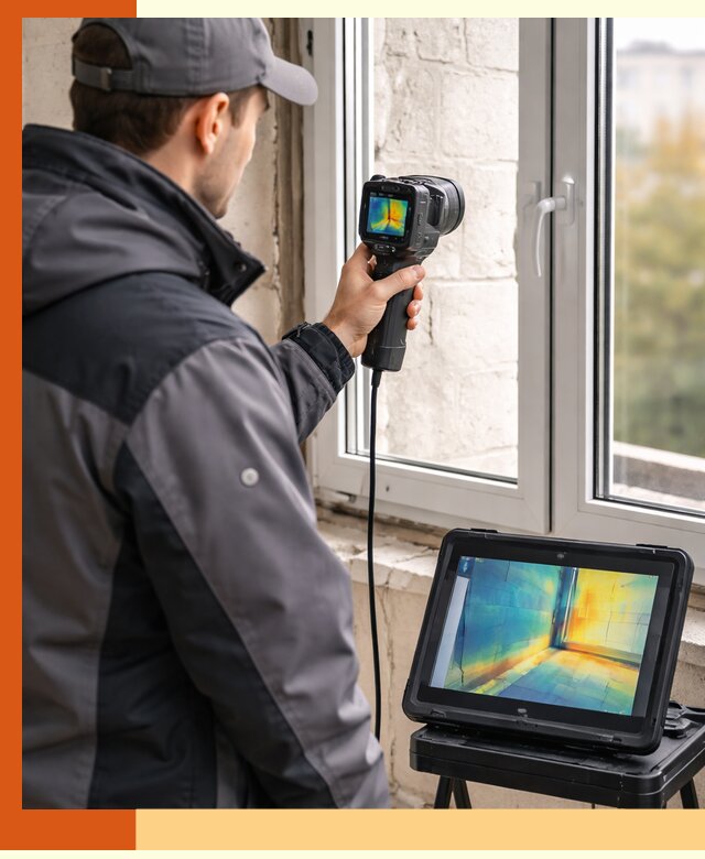 Тепловизионное обследование дома в Сосновоборске для выявления утечек тепла