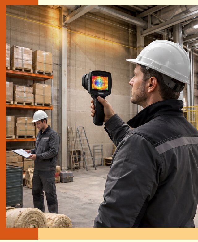 Тепловизионное обследование склада и выявление утечек в Сосновоборске