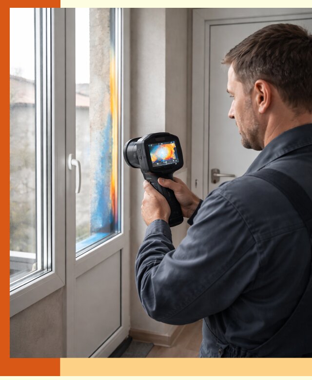 Тепловизионное обследование окон и дверей в Сосновоборске