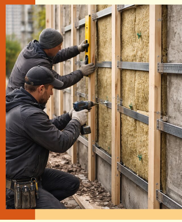 Монтаж обрешетки под утепление зданий и квартир в Сосновоборске